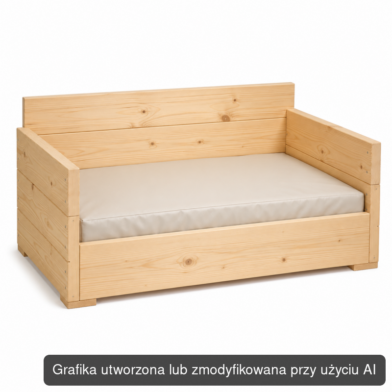 Drewniany fotel-legowisko dla psa M 70 × 50 × 40 cm