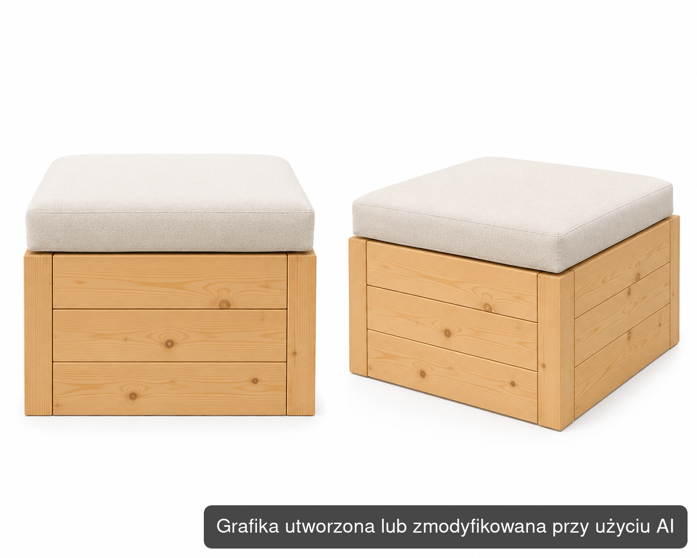 Drewniana pufa-legowisko dla psa 45 × 45 × 25 cm
