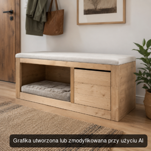 Drewniana ławka-legowisko dla psa ze schowkiem 90 × 45 × 50 cm