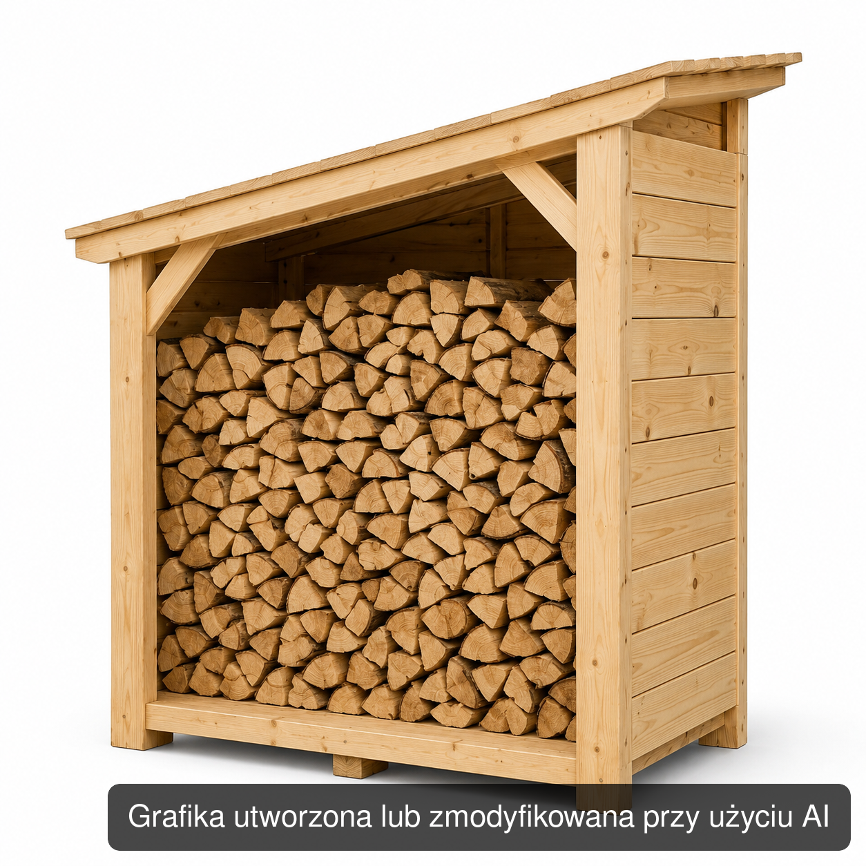 Drewniana drewutnia z dachem skośnym 180 × 60 × 160 cm