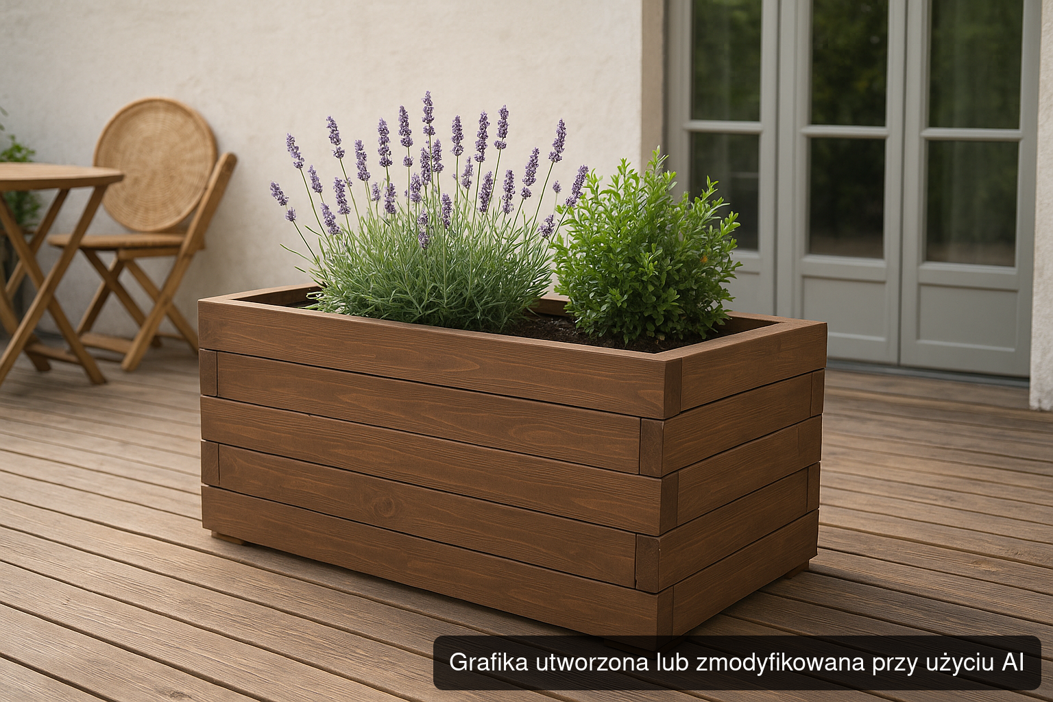 Korytko drewniane 100 × 20 × 50 cm – palisander