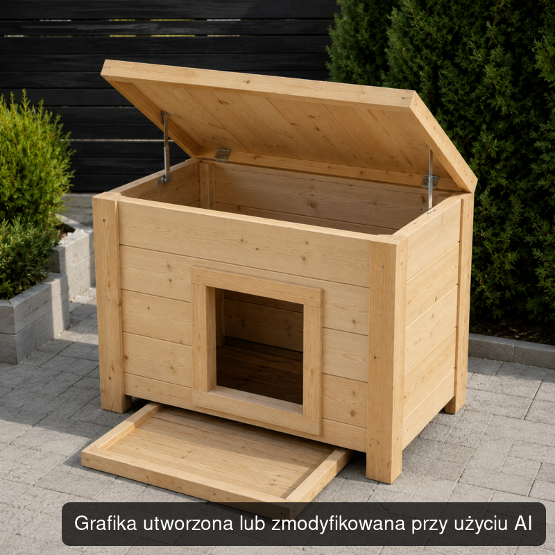 Drewniana buda dla psa z otwieranym dachem 95 × 65 × 72 cm
