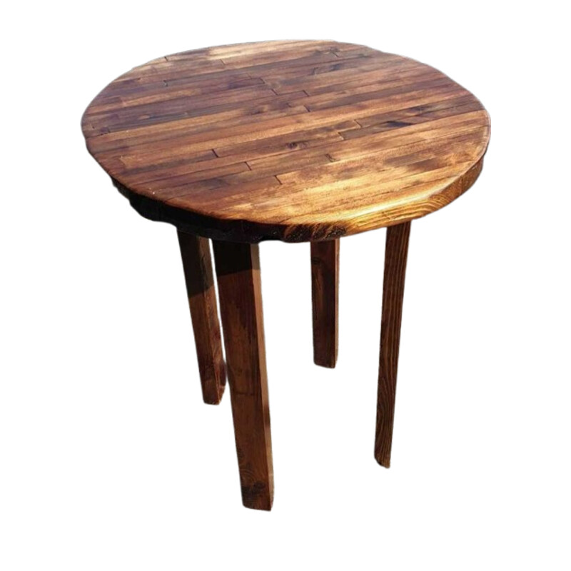 Owalny stolik kawowy drewniany 60 × 60 × 60 cm – dąb ciemny