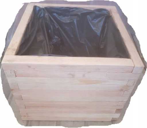 Donica drewniana 30 × 30 × 50 cm – ocieplana