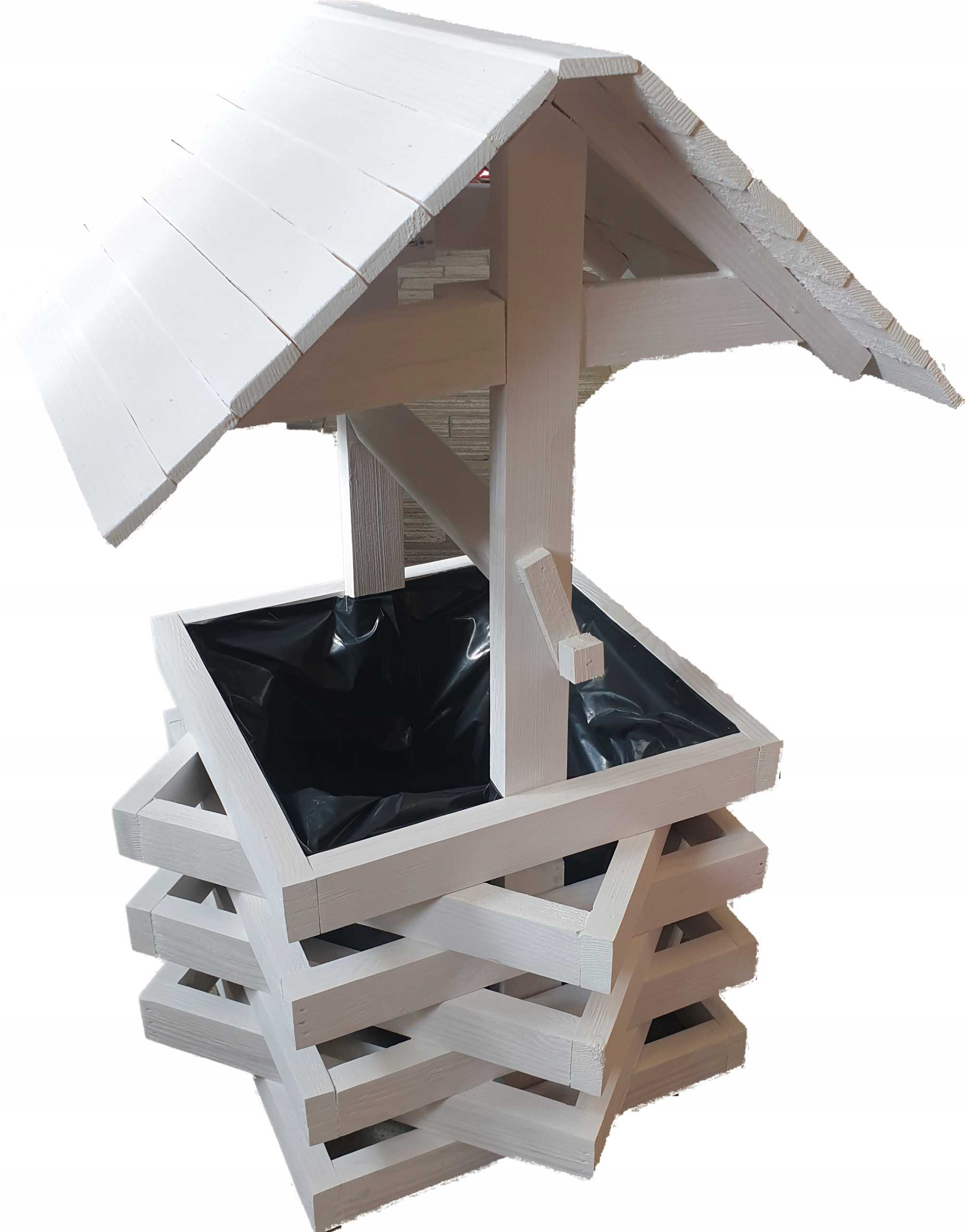 Studnia ogrodowa z kwietnikiem 120 × 60 cm – dekoracyjna atrapa