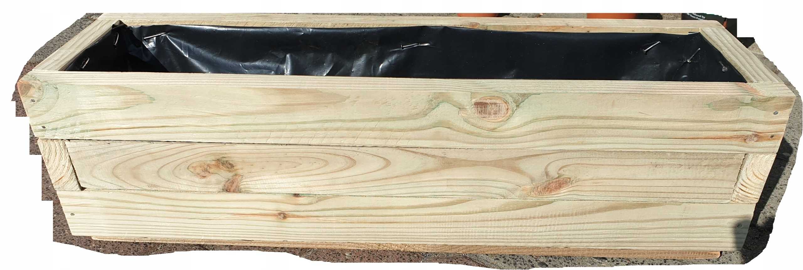 Korytko drewniane 100 × 20 × 50 cm – dąb sonoma