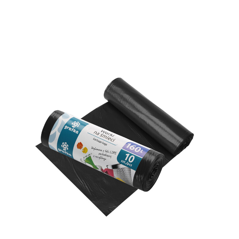 Worki na śmieci GRATKA 160 l LDPE – 10 szt.