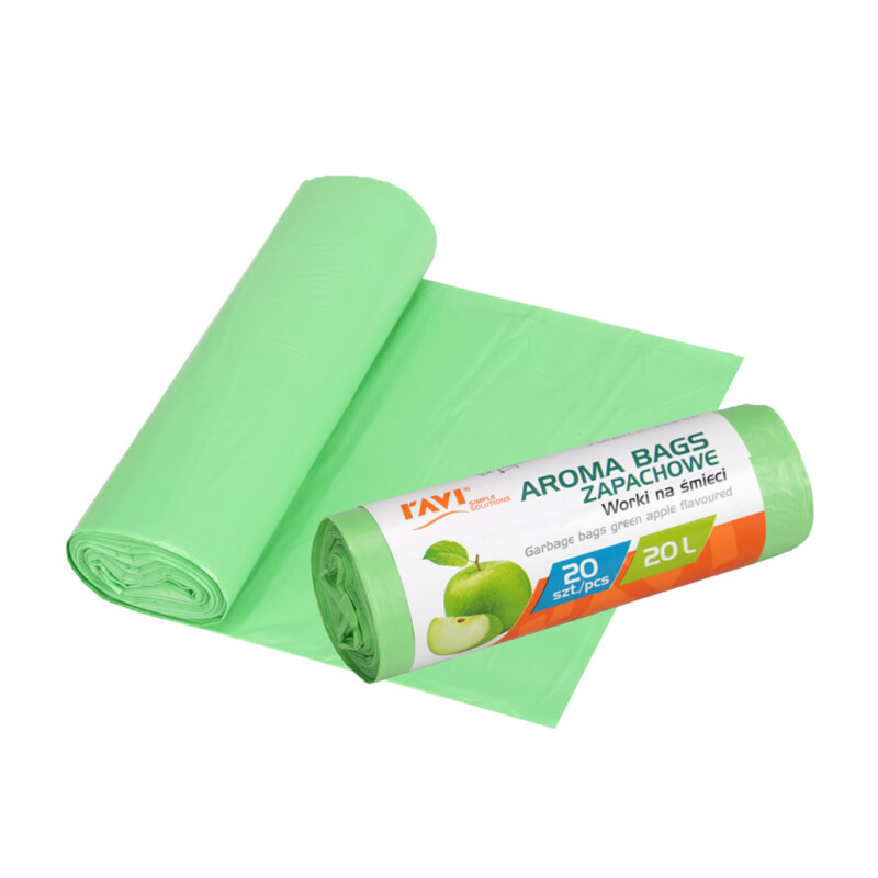Worki na śmieci Aroma Bags Zielone jabłuszko, 20 l 20 szt.