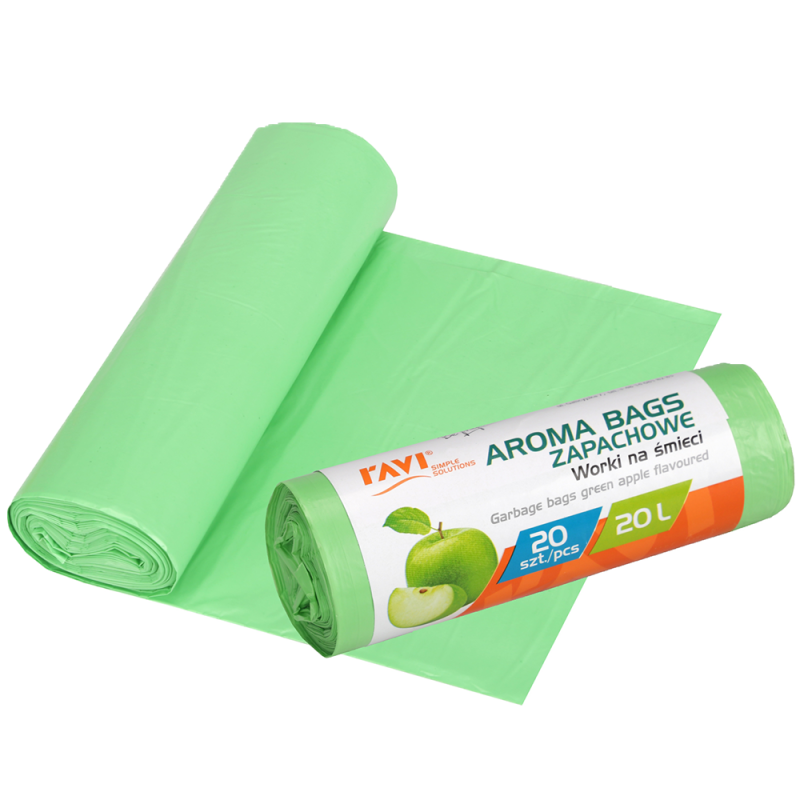 Worki na śmieci Aroma Bags Zielone jabłuszko, 20 l 20 szt.