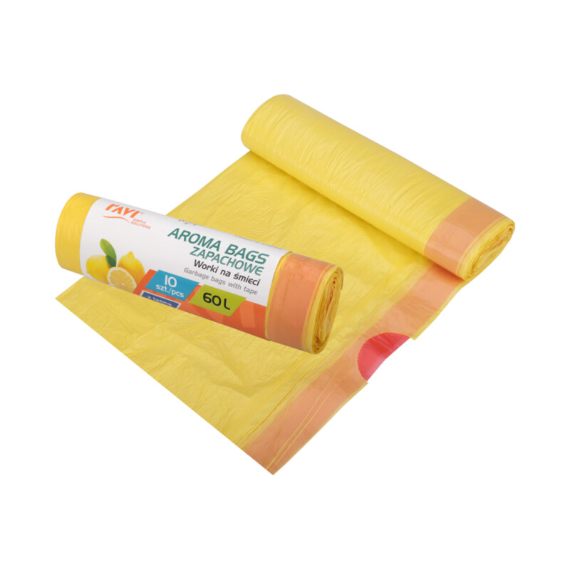 Worki na śmieci Aroma Bags z taśmą Cytrynowe 60 l – 10 szt.