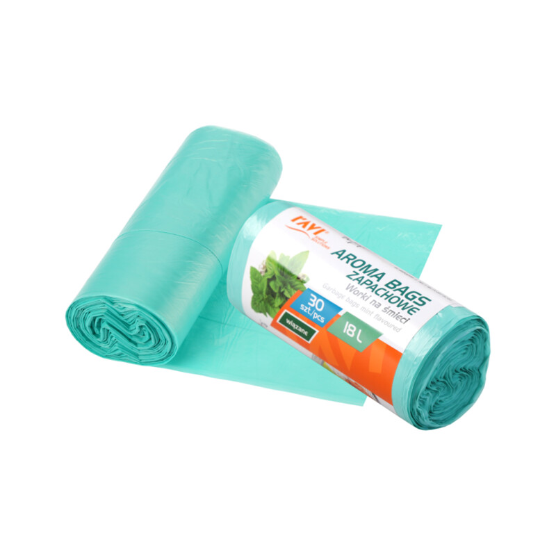 Wiązane worki na śmieci Aroma Bags Miętowe 18 l, 30 szt.