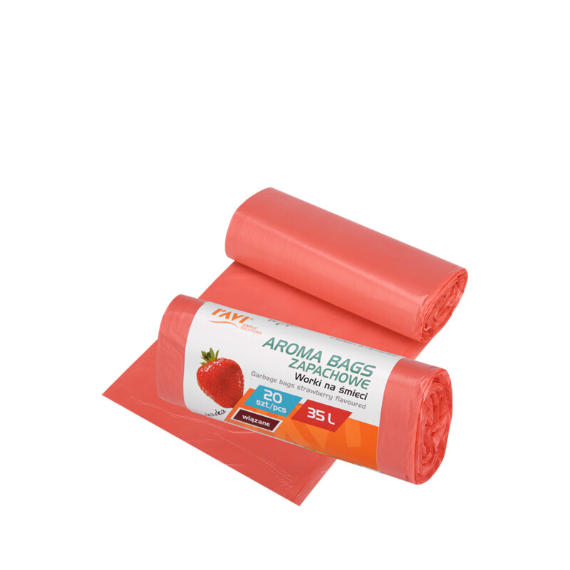 Wiązane worki na śmieci Aroma Bags Truskawkowe 35 l, 20 szt.