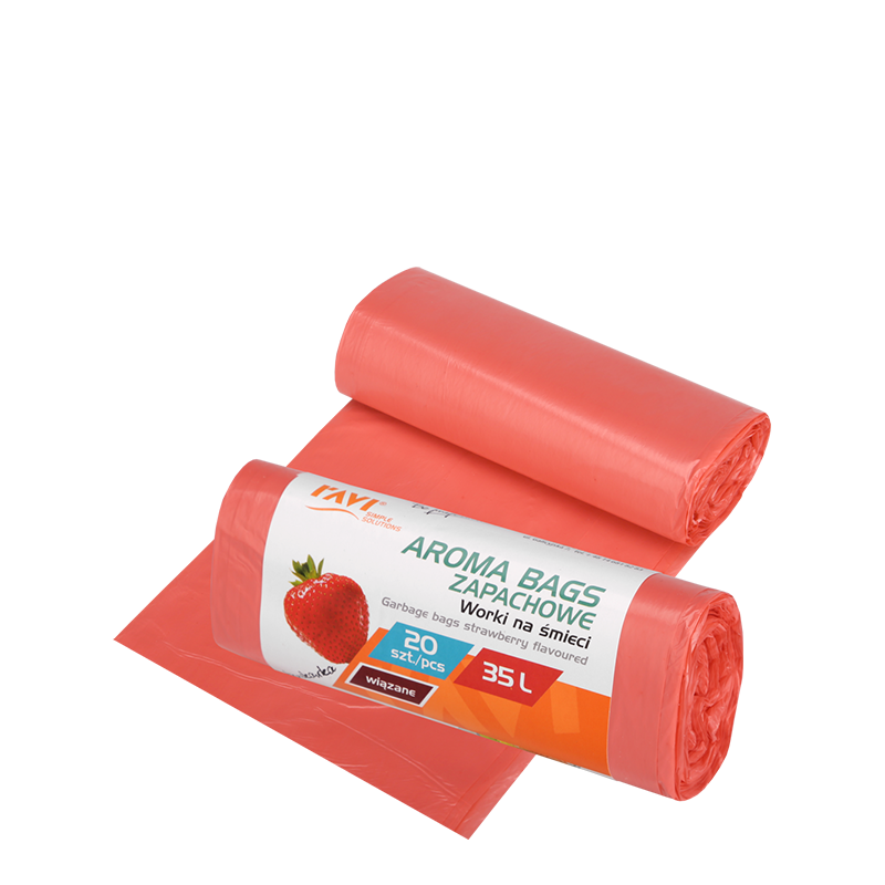 Wiązane worki na śmieci Aroma Bags Truskawkowe 35 l, 20 szt.