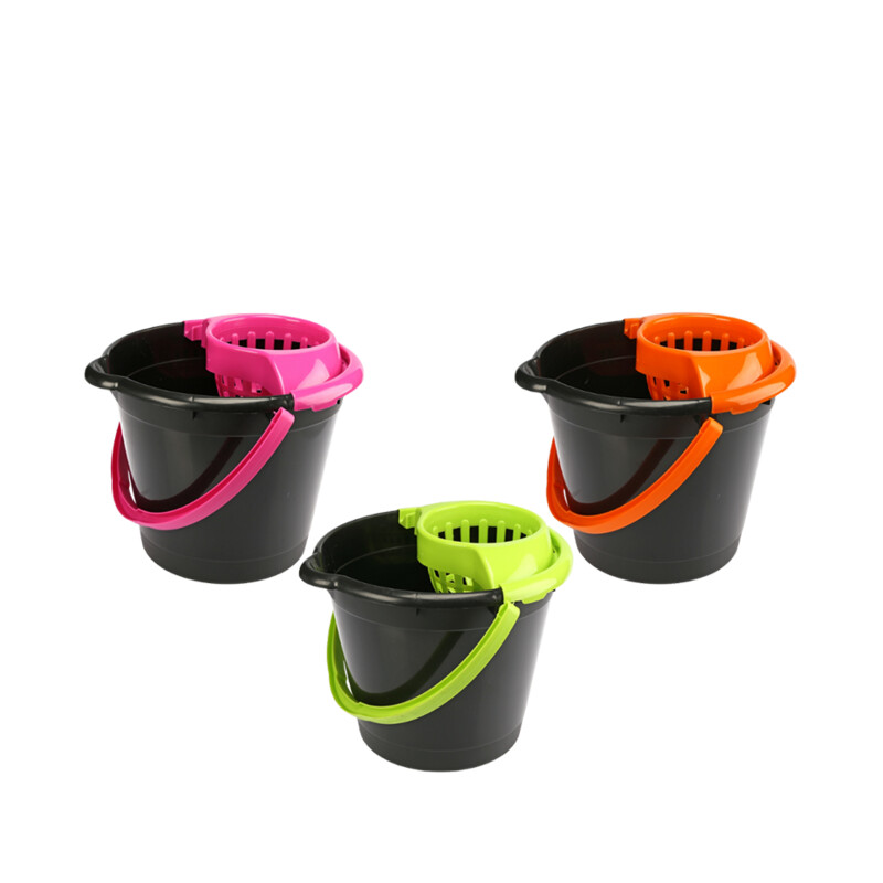 Wiadro 12 l z wyciskaczem DARK NEON czarne