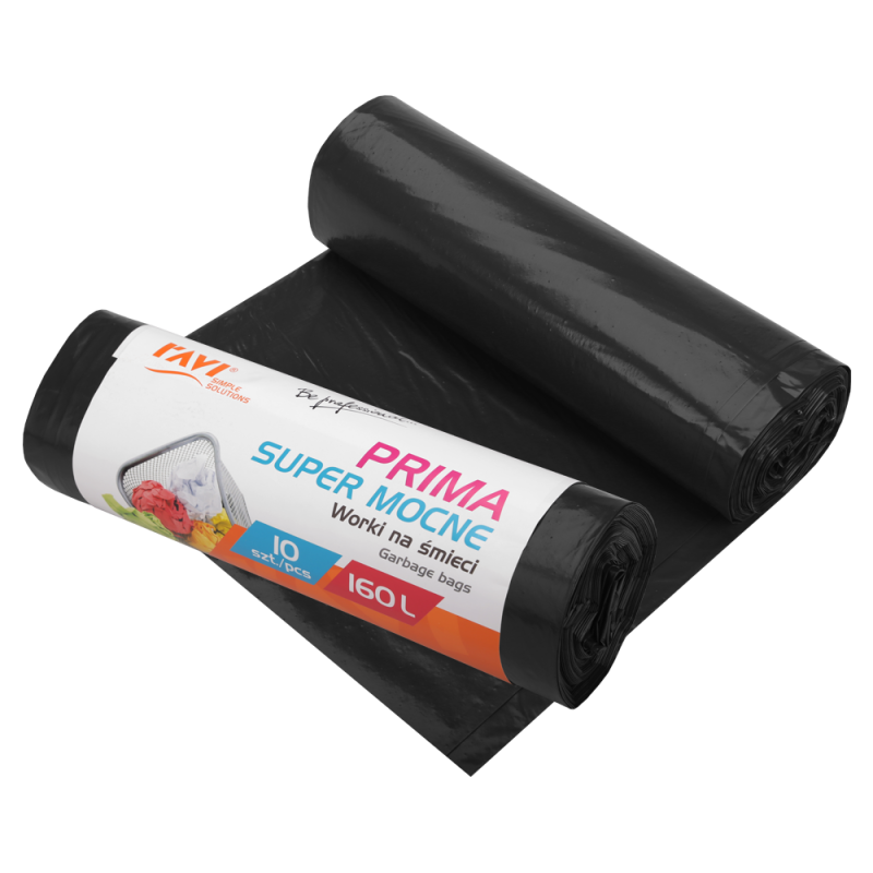 Worki na śmieci Prima 160 l LDPE czarne – 10 szt.