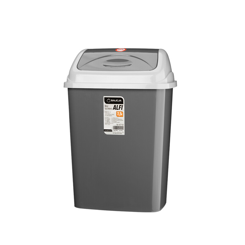 Kosz na śmieci uchylny ALFI 7,5 l szary