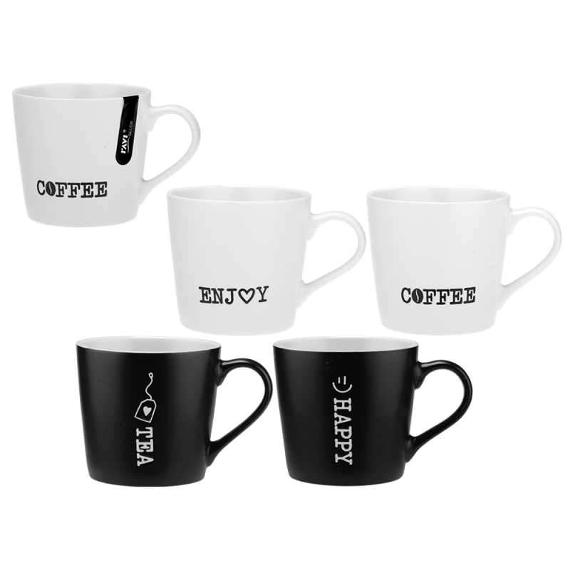 Kubek BLACK OR WHITE 400 ml z porcelany New Bone