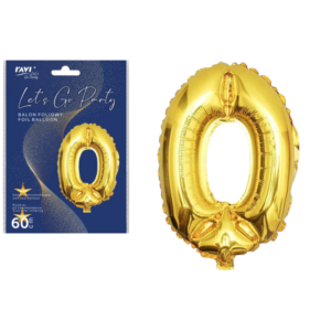 LGP Balon foliowy 60 cm CYFRA 0, złoty