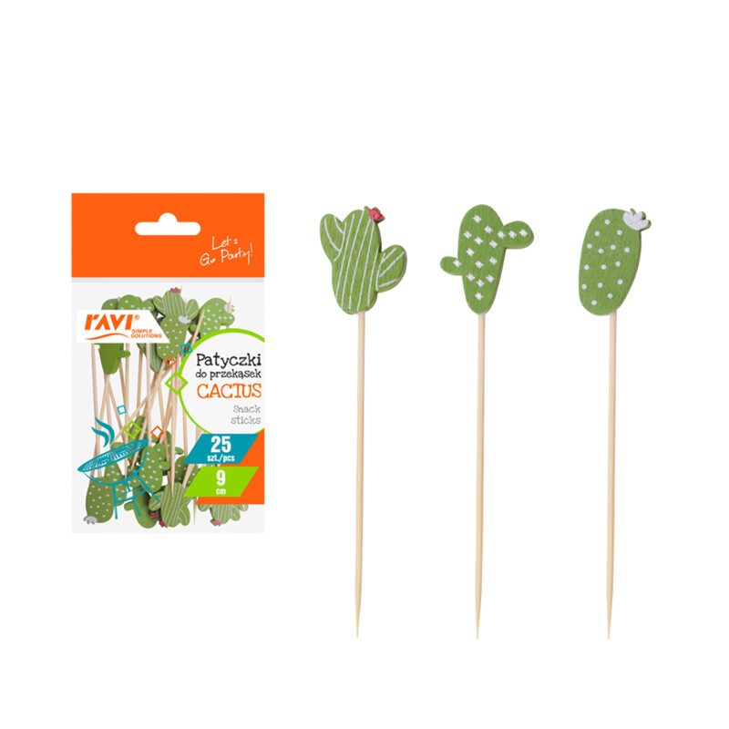 Patyczki do przekąsek CACTUS 25 szt. / 9 cm