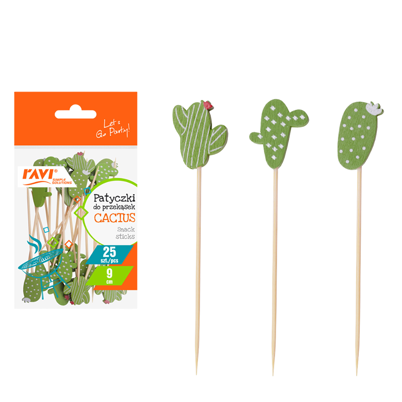 Patyczki do przekąsek CACTUS 25 szt. / 9 cm
