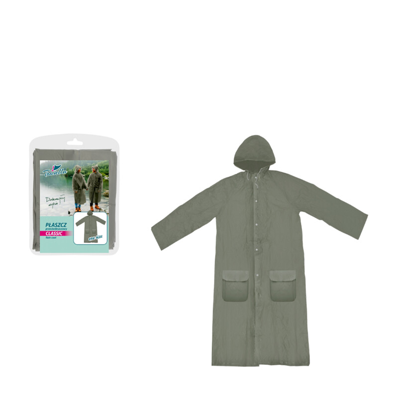 Płaszcz przeciwdeszczowy dla dorosłych CLASSIC khaki