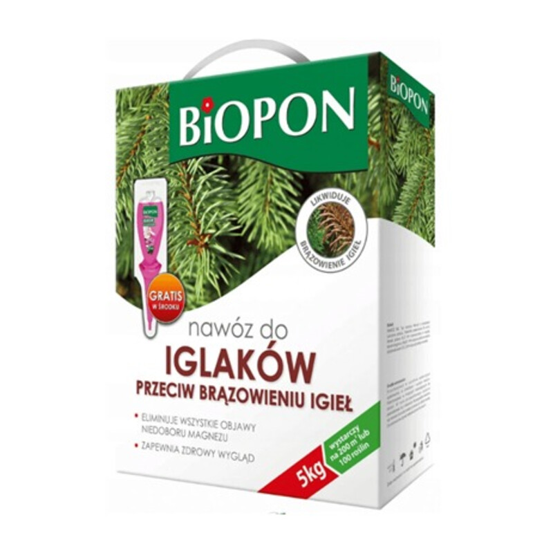 Bopon do iglaków przeciw brązowieniu igieł 5 kg karton z uchwytem