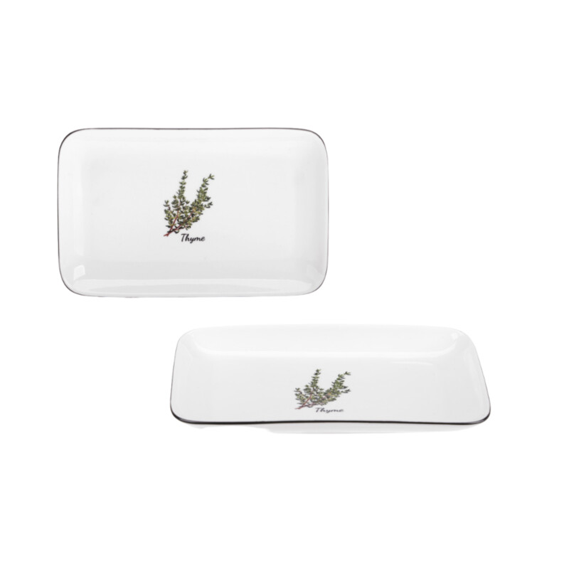 Półmisek PROWANSJA 20 cm z porcelany NEW Bone – wzór Thyme