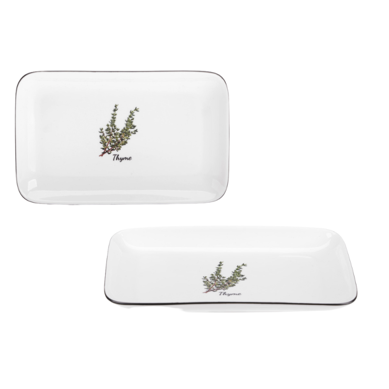 Półmisek PROWANSJA 20 cm z porcelany NEW Bone – wzór Thyme