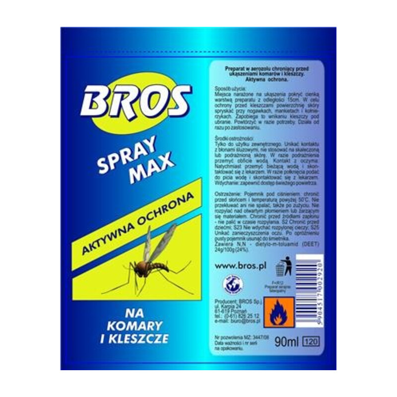 BROS-spray na komary i kleszcze Max 90 ml