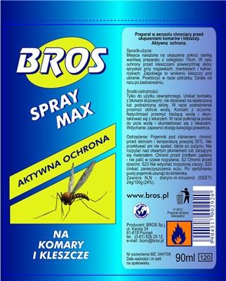 BROS-spray na komary i kleszcze Max 90 ml