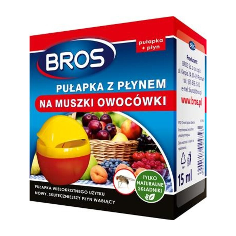 BROS-pułapka z płynem na muszki owocówki