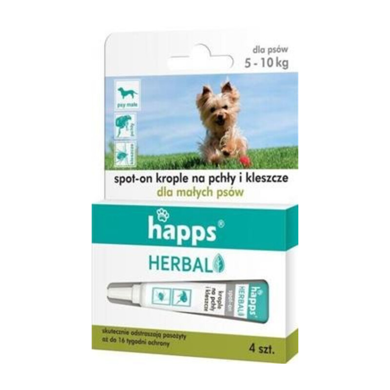 BROS-HAPPS-spot-on-krople przeciw pchłom i kleszczom dla małych psów do 10 kg