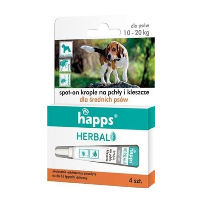 BROS-HAPPS-spot-on-krople przeciw pchłom i kleszczom dla średnich psów do 10-20 kg