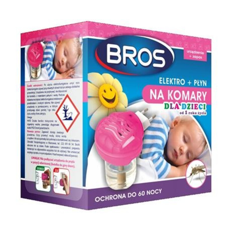 BROS-elektro + płyn na komary sensitive 60 nocy rekomendacja dla dzieci