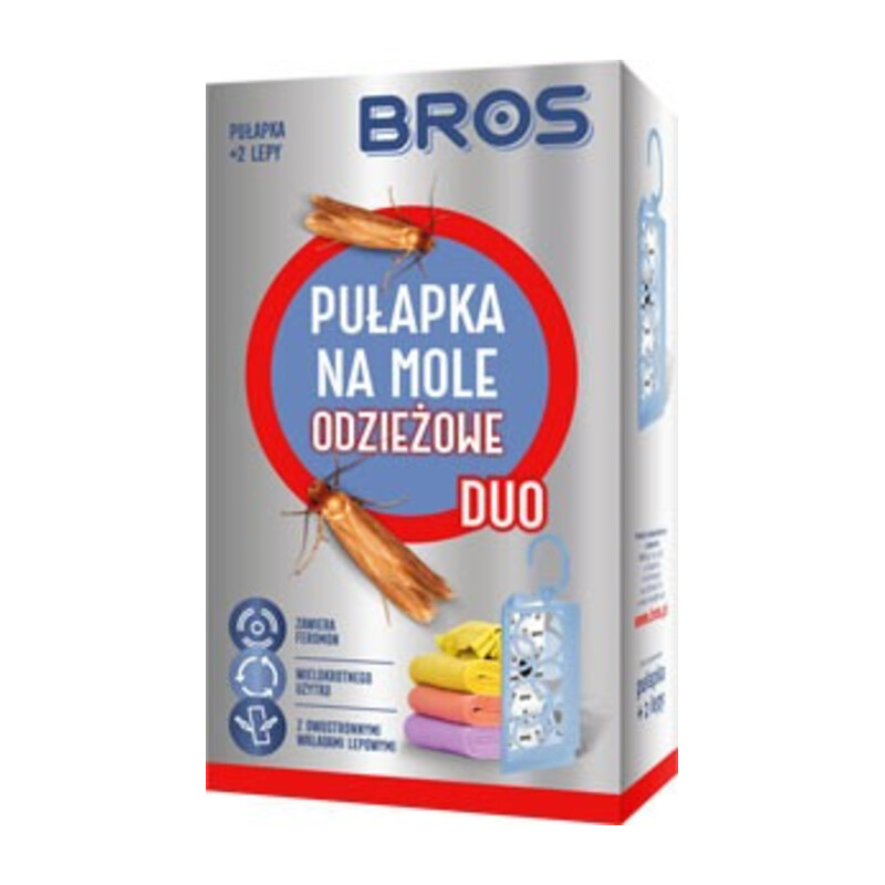BROS-pułapka na mole odzieżowe Duo + 2 wkłady