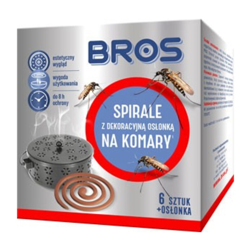 BROS-spirale na komary z dekoracyjną osłonką stalową 6 szt.