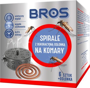 BROS-spirale na komary z dekoracyjną osłonką stalową 6 szt.