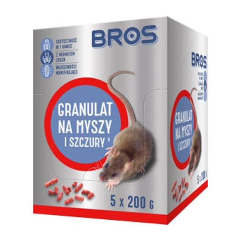 BROS-granulat na myszy i szczury 1 kg – 5 x doypack 200 g