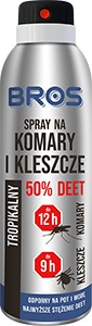 BROS-spray na komary i kleszcze 50% Deet 180 ml