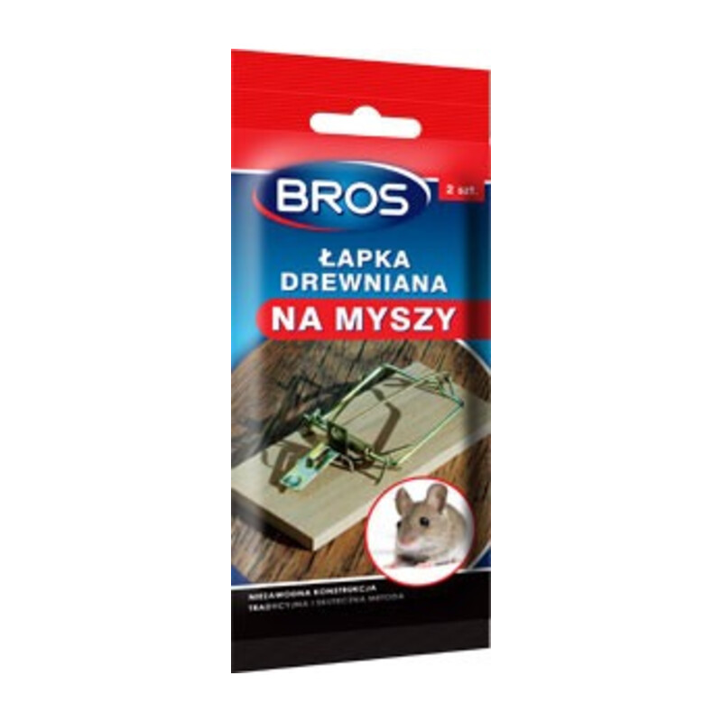 BROS-łapka na myszy drewniana 2 szt.