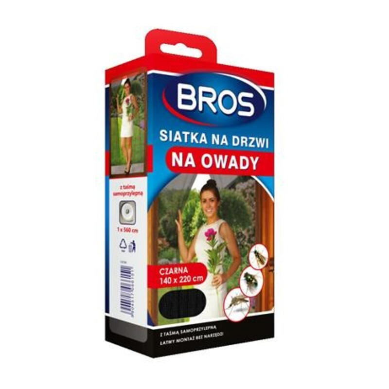 BROS-siatka na drzwi 140x220-czarna