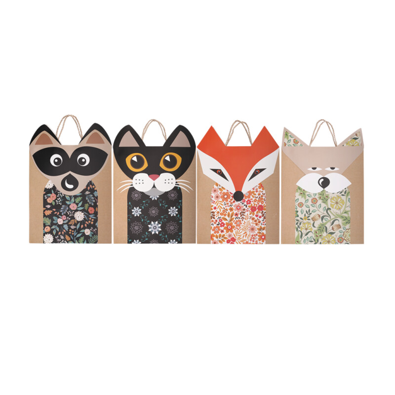 Torebka prezentowa z ozdobą 3D ANIMALS 270 × 320 × 110 mm