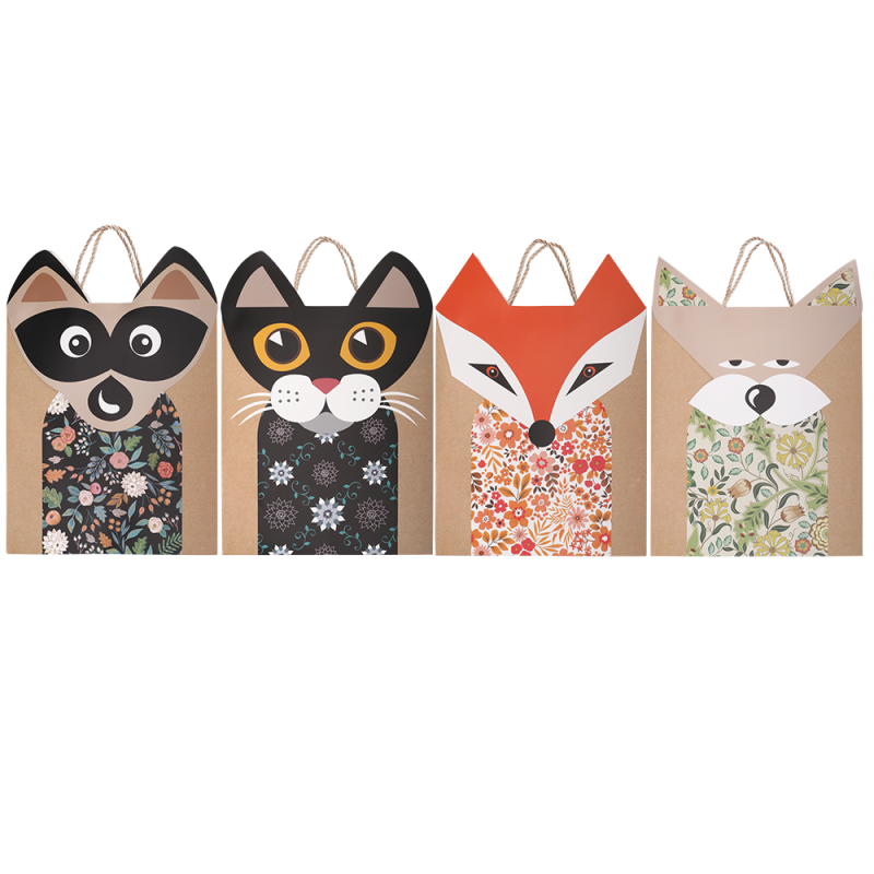 Torebka prezentowa z ozdobą 3D ANIMALS 270 × 320 × 110 mm
