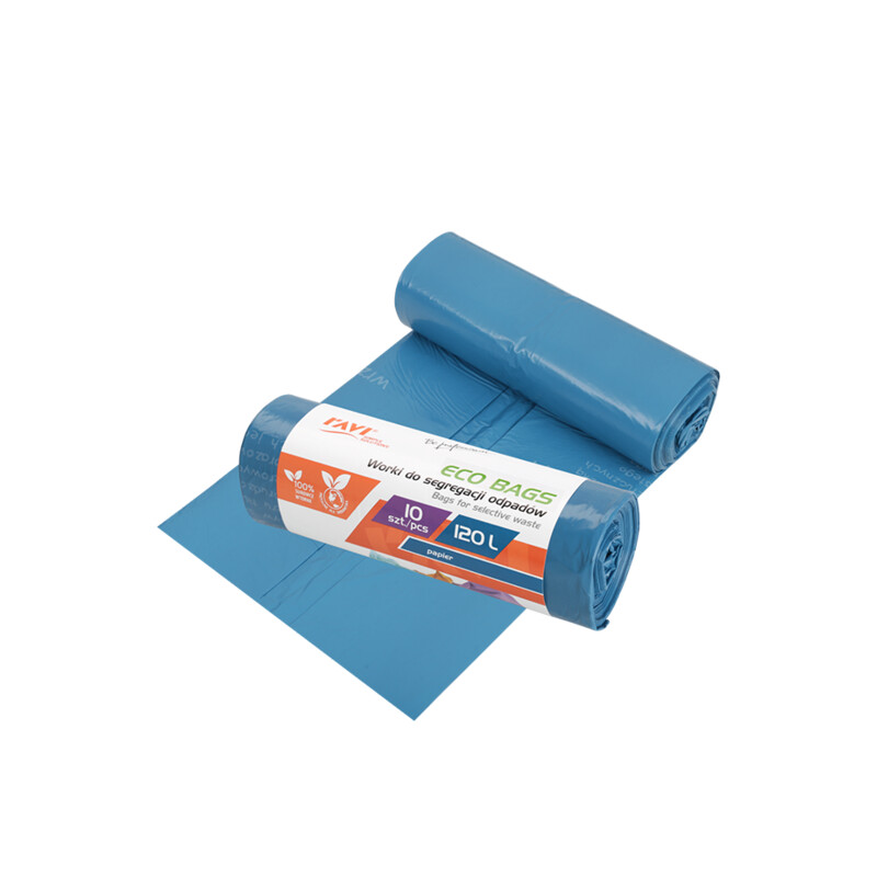 Worki Eco Bags 120 l, 10 szt. niebieskie (papier)