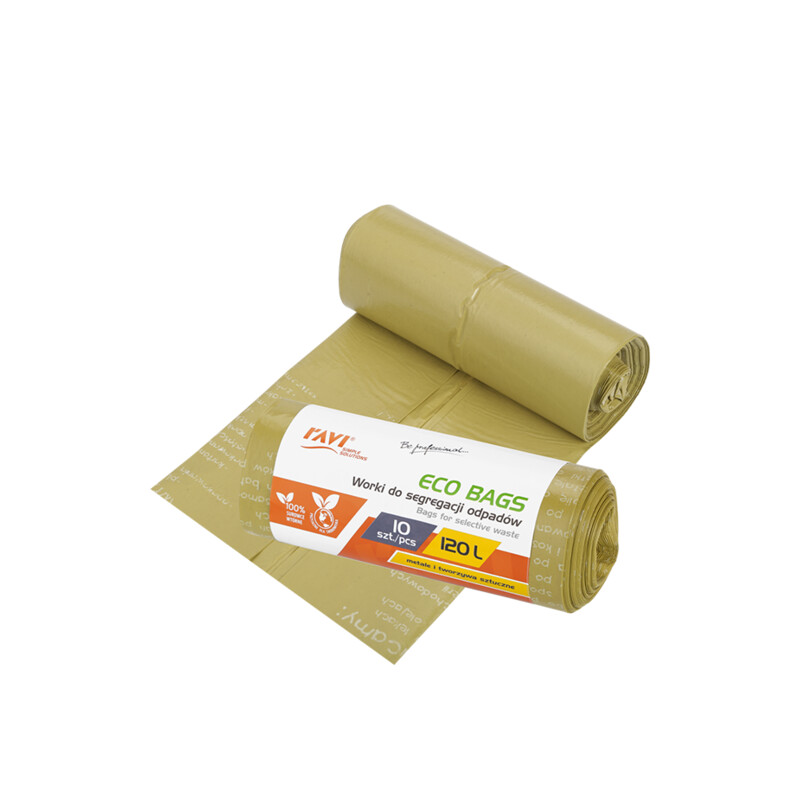 Worki Eco Bags 120 l, 10 szt. żółte (plastik)