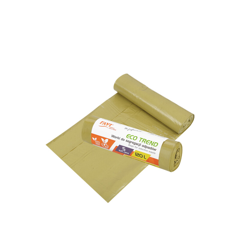 Worki Eco Trend 120 l, 5 szt. plastik (żółte)