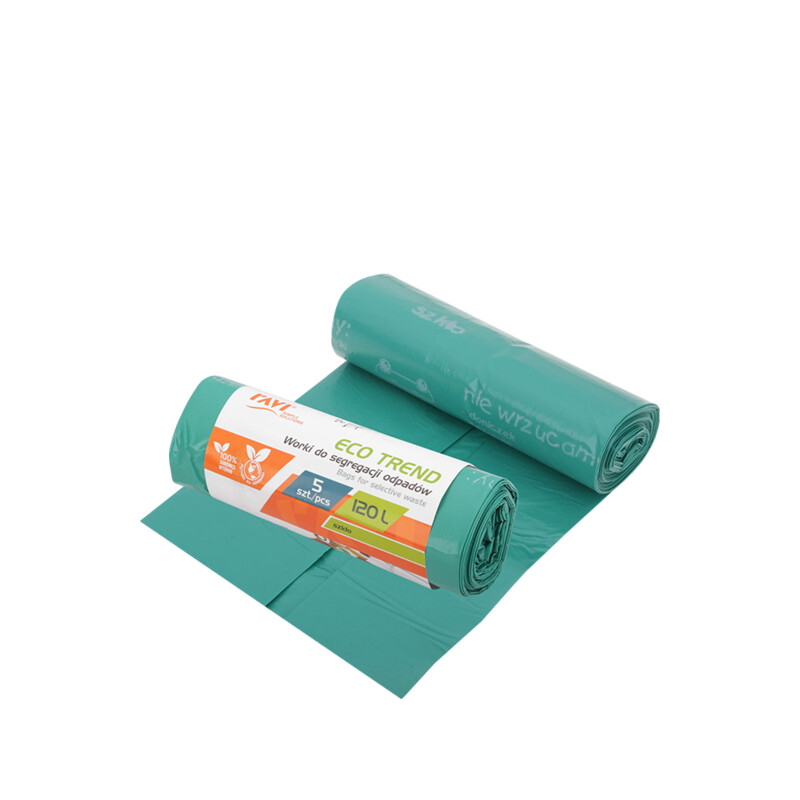 Worki Eco Trend 120 l, 5 szt. zielone (szkło)