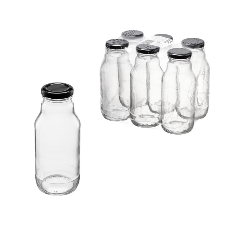 Butelka 330 ml z zakrętką fi43 6 szt.