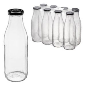 Butelka 750 ml z zakrętką fi48 8 szt.