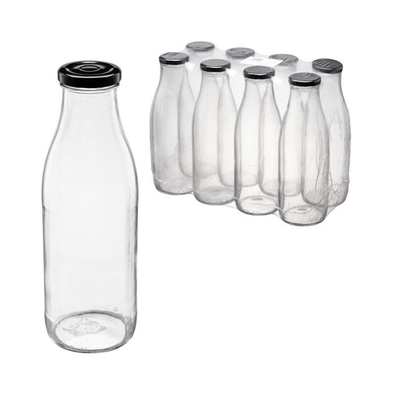 Butelka 750 ml z zakrętką fi48 8 szt.